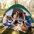 thumbnail image 5 of Green 4-Person Portable Dome Tent, 9 ft x 7 ft, Waterproof & Windproof with Rainfly, 5 of 7