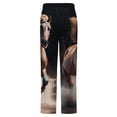 thumbnail image 6 of Galloping Horses Art Print Winter Female Pants Flannel High Waist Women Pants Lady Warm Straight Leg Plush Trousers, 6 of 7