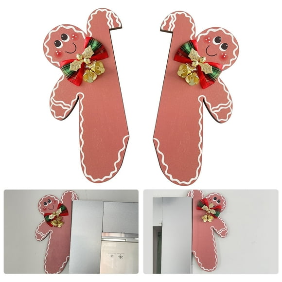 Door Frame Decoration Creative Shaped Christmas Wooden Frame Corner Ornament for Door Mirror Cabinet Right