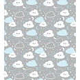 thumbnail image 3 of Ambesonne Grey Duvet Cover Sets, Cartoon Clouds Stars Moons, 2-Twin, Pale Taupe White and Blue, 3 of 4