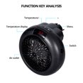 thumbnail image 3 of Calentador eléctrico de pared de 900 W, radiador calentador de cerámica PTC (negro), 3 of 8