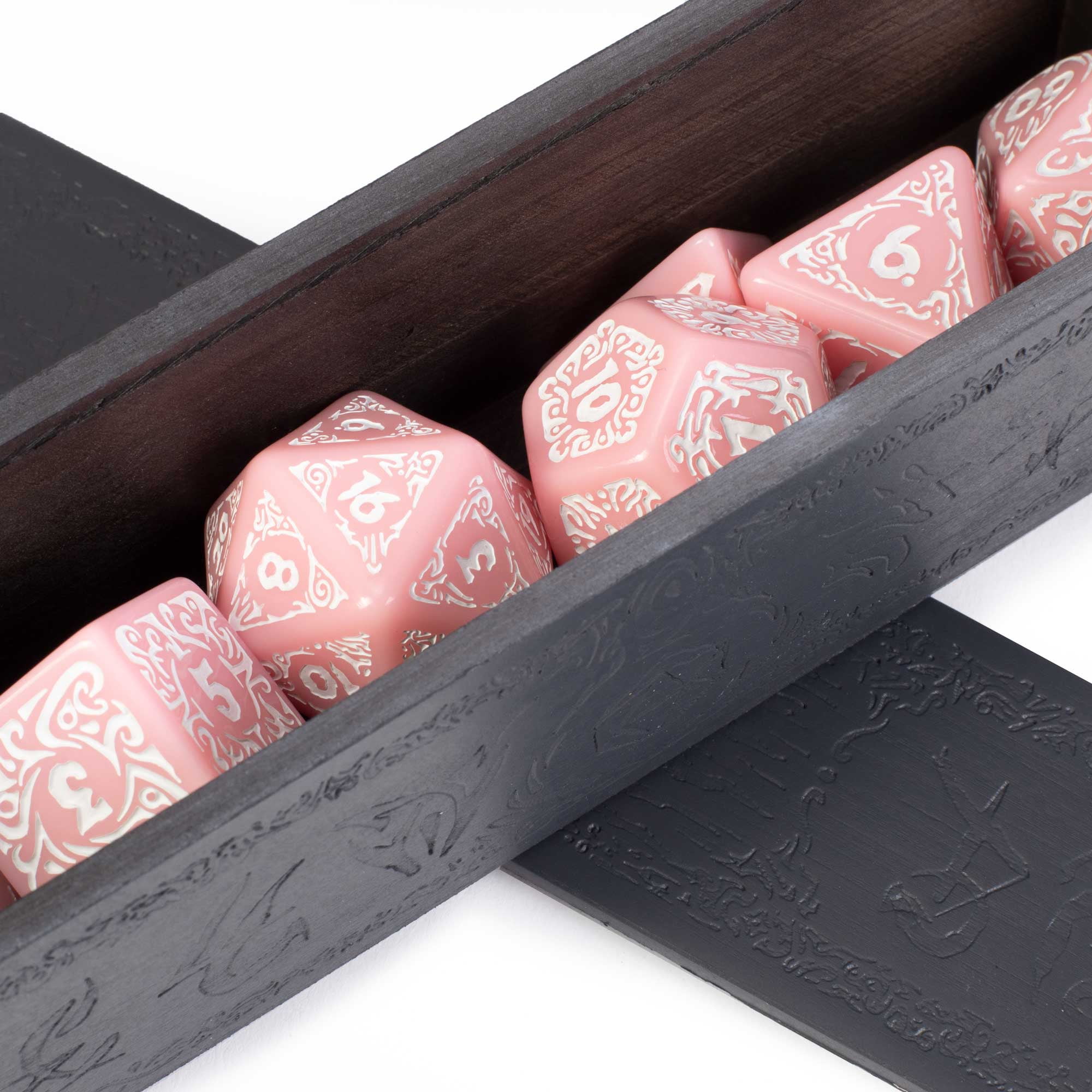 Wiz Dice Titan Dice - Polyhedral Dice Set for Tabletop RPG Adventure Games with a Wooden Dice Box - DND Dice Set, Suitable for Dungeons and Dragons a