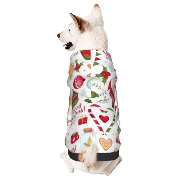 Balery Snowflakes Santa Claus Sudadera con Capucha para Perros Pequeños – Ropa para Mascotas, Disfraz para Perros y Gatos, Ideal para Fiestas y Cosplay-XX-Large