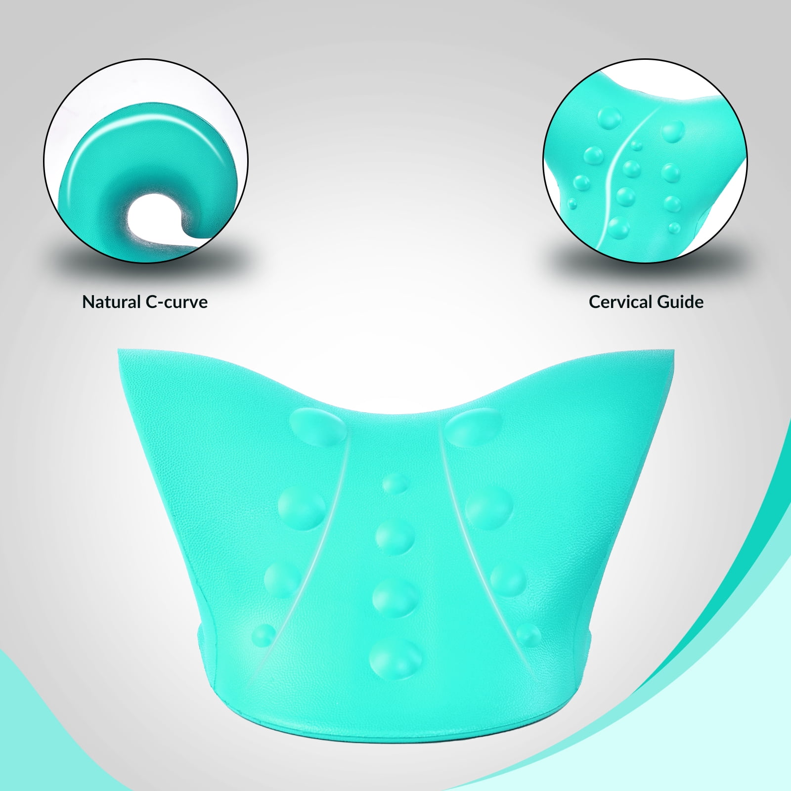 FlexWave Ergonomic Neck & Back Massage Pillow – PU Leather Support Cushion for Relaxation – 3 Colors