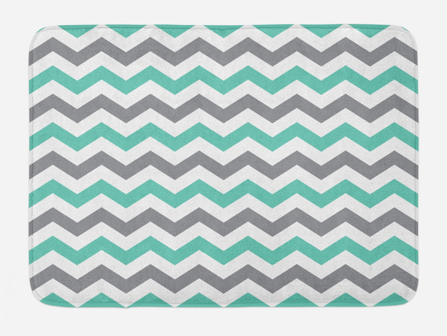 Chevron Bath Mat, Chevron Pattern Geometric Wavy Zigzag Herringbone