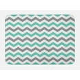 thumbnail image 1 of Chevron Bath Mat, Chevron Pattern Geometric Wavy Zigzag Herringbone Stripes Illustration, Non-Slip Plush Mat Bathroom Kitchen Laundry Room Decor, 29.5 X 17.5 Inches, Seafoam Grey White, Ambesonne, 1 of 2