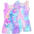 thumbnail image 2 of Aideaone 2 Pack Gymnastics Leotards for Girls Sparkly Toddler Biketards with Shorts Kids Unitard Dance Sportswear 3-10T, 2 of 3
