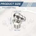 thumbnail image 2 of Uxcell Raccords à Graisse 90 Degrés, Filetage M8 x 15mm Accessoires de Raccord Hydraulique - Raccord pour (Machines Automobiles/industrielles), 6 Pcs & Acier Inoxydable 304 & Argent, 2 of 7