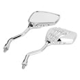thumbnail image 4 of Motorcycle 2pcs Motorcycle Chromed Rearview Mirrors 8mm 10mm Thread Skeleton Skull Hand  Handlebar Reflector, 4 of 7