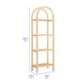 thumbnail image 3 of Vexley 72 Inch Tall Narrow Arched Bookshelf in Natural, 3 of 9