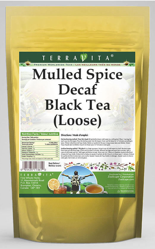 TerraVita Mulled Spice Decaf Black Tea, (Mulled Spice Decaf,Loose Leaf