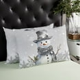 thumbnail image 4 of Xmas Berry Winter Snowflake Throw Pillow Cover, Pillowcase Protectors with Zipper, Breathable Decorative Lumbar Pillow Case Cover, Pillow Shams for Couch Sofa 16x24Inch, 4 of 7