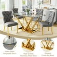 thumbnail image 7 of 63”Glass Dining Table Set for 6,Modern Rectangle Dining Table with 6 Contemporary Velvet Upholstered Dining Chair with Stainless Steel Leg for Kitchen,Dining Room,Office,Small Spaces,Gray, 7 of 7