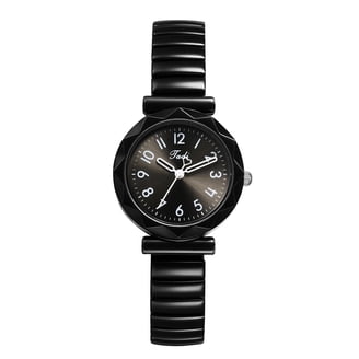 Women\'s All Black Analog Quartz Big Numbers Easy Reader Stretch Band Wrist Watch Womens Elderly Super Large Number Dial Easy Read Stretch  main image 3
