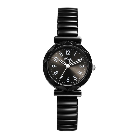 Avaner Men's Women's Elastic Strap Watches: Candy-colored Easy-to-read Large Numerals Stainless Steel Strap Sunburst Dial Analog Quartz Watch