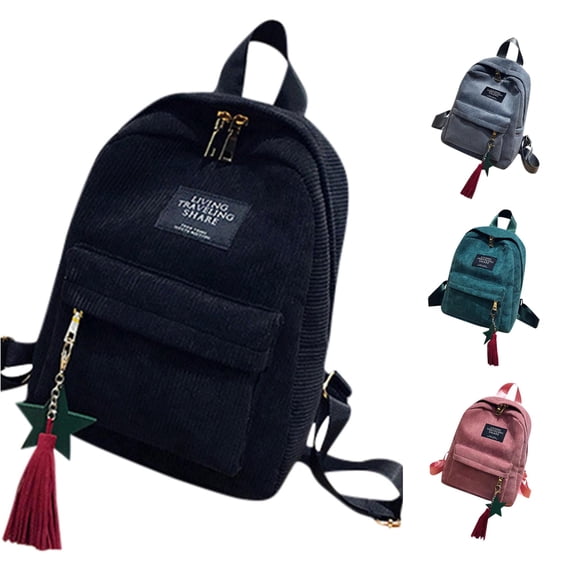 Gyujnb School Backpack, Corduroy Backpack Campus Style Pure Color Leisure Backpack, Backpack for School