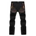 thumbnail image 2 of BiZtdJrK Men Winter Pants Snow Ski Waterproof Softshell Snowboard Pants Color Block Casual Straight Pants Outdoor Lightweight Workout Trousers Prime Sales Today Coffee S, 2 of 3