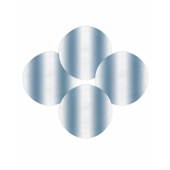 Round Placemats Set of 4 Ombre Blue Place Mats Washable Woven Placemat White Gradient Color Circle Braided Table Mat for Kitchen Dining Table Party Home Decor 15 Inch