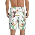 thumbnail image 4 of Lsque Pretty Floral With Leaves Mens Sleep Pajama Shorts,Short Pajama Pants, Cotton Ultra-Soft Knit-Medium, 4 of 9