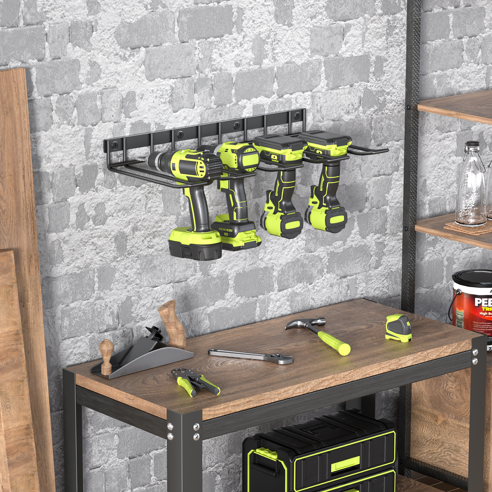Yeabett Power Tool Organizer, 2-Pack Wall Mount Drill Holders photo 2