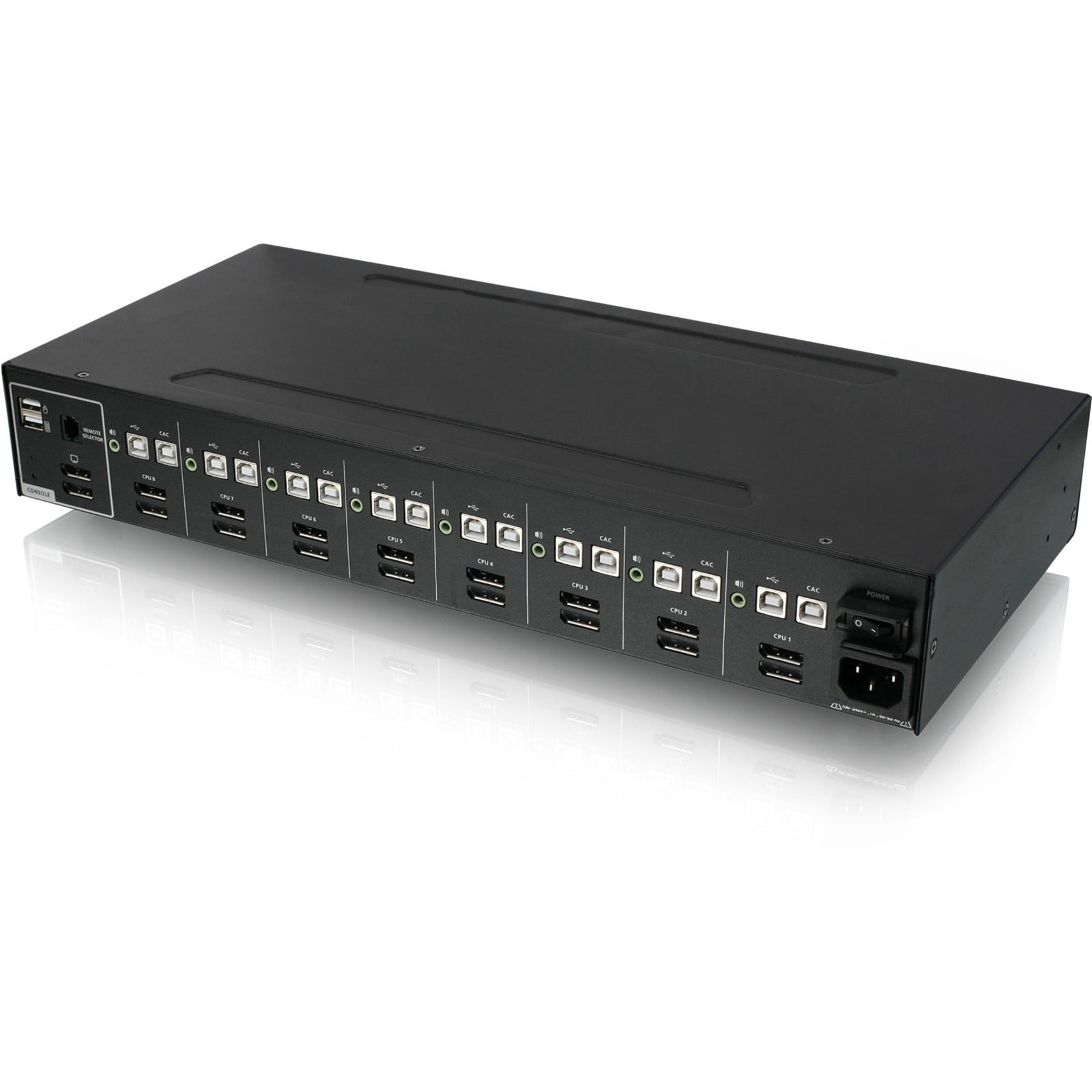 IOGEAR Secure KVM Switchbox - 8 Computer(s) - 1 Local User(s) - 3840 x 2160 - 50 Hz, 60 Hz - 19 x USB - 18 x DisplayPort - TAA Compliant