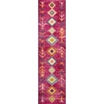 thumbnail image 3 of JONATHAN Y MOROCCAN HYPE 2 x 8 Runner Rug, Tribal Love Geometric - Pink/Multi, MOH105B-28, 3 of 9