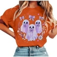 thumbnail image 2 of Jsaierl Halloween Shirts for Women Plus Size Pumpkin Ghost Graphic Tees Classic Round Neck T-shirt Short Sleeve Tunic Blouse Tops Halloween Gifts, 2 of 4