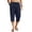 Navy Blue, variant on COOFANDY Men's Linen Capris Pants Below Knee Regular Fit 3/4 Pants Casual Drawstring Lightweight Beach Yoga Pants with Pockets