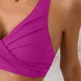 thumbnail image 5 of vigerkar Bikini Tops for Women Knot Front Halter Swimwear Push Up Bathing Suit V Neck Full Coverage Swimsuit Top Only Red, XL, 5 of 6