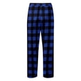 thumbnail image 5 of Flannel Pajama Pants Women Soft Christmas Plaid Sleep Lounge Pj Bottoms Casual Drawstring Elastic High Waisted Pajama Pants Loose Wide Leg Sleepwear,Dark Blue,S, 5 of 6