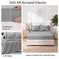 thumbnail image 6 of Queen Size Comforter Set, 7 Pieces Pintuck Down Alternative Bedding Set for All Season, Bed in a Bag with Comforter, Fitted Sheet, Flat Sheet, Pillowcases & Pillow Shams, Light Grey, 6 of 8