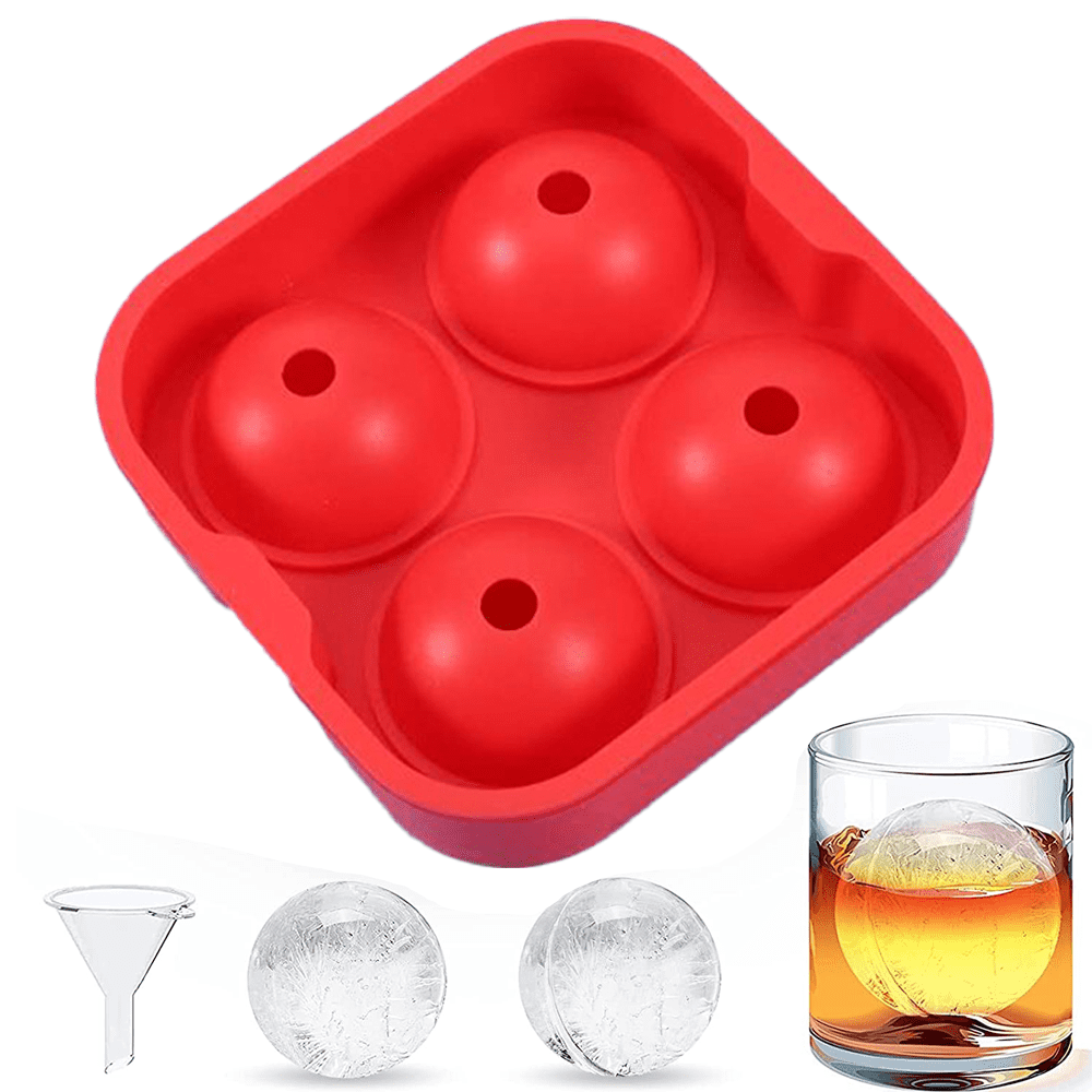 LEEBS Sphere Ice Molds - 3 Pack Whiskey Ice Ball Mold - Silicone Freezer  Press Ice Ball Maker Mold for Large Round craft Whisky Ice Ba