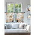 thumbnail image 5 of Semi Sheer Window Curtains 54 Inches Long, Spring Gnomes Floral Rod Pocket Voile Silky Chiffon Curtain Treatment Drapes for Kitchen, Living Room, Pink Tulip Botanical Beige Burlap 52"x54", 2 Panels, 5 of 9