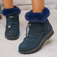 thumbnail image 5 of Dasayo Furry Boots for Women Blue Winter Ankle House Fuzzy Non Slip Snow Booties Shoes for Women 41, 5 of 9