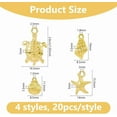thumbnail image 2 of 80Pcs 4 Style Ocean Themed Charms Golden Beach Animal Charm Alloy Summer Charms Tibetan Style Starfish Turtle Conch Shell Charm, 2 of 6