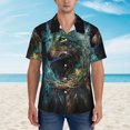 thumbnail image 2 of Fuzoiu Artistic Light Dot Wolf、 Print Hawaiian Shirt for Men, Summer Beach Casual Short Sleeve Button Down Shirts, Men’s Beach Summer Shirts with Pocket,Small, 2 of 7