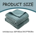 thumbnail image 3 of Bedding Pure Cotton Blanket Lightweight Warm Blanket,100% Cotton Bed Blanket, Breathable Bed Blanket Queen Size,Waffle Weave Blankets for All Seasons,Cozy and Soft Woven Blankets(Blue100x150cm), 3 of 9