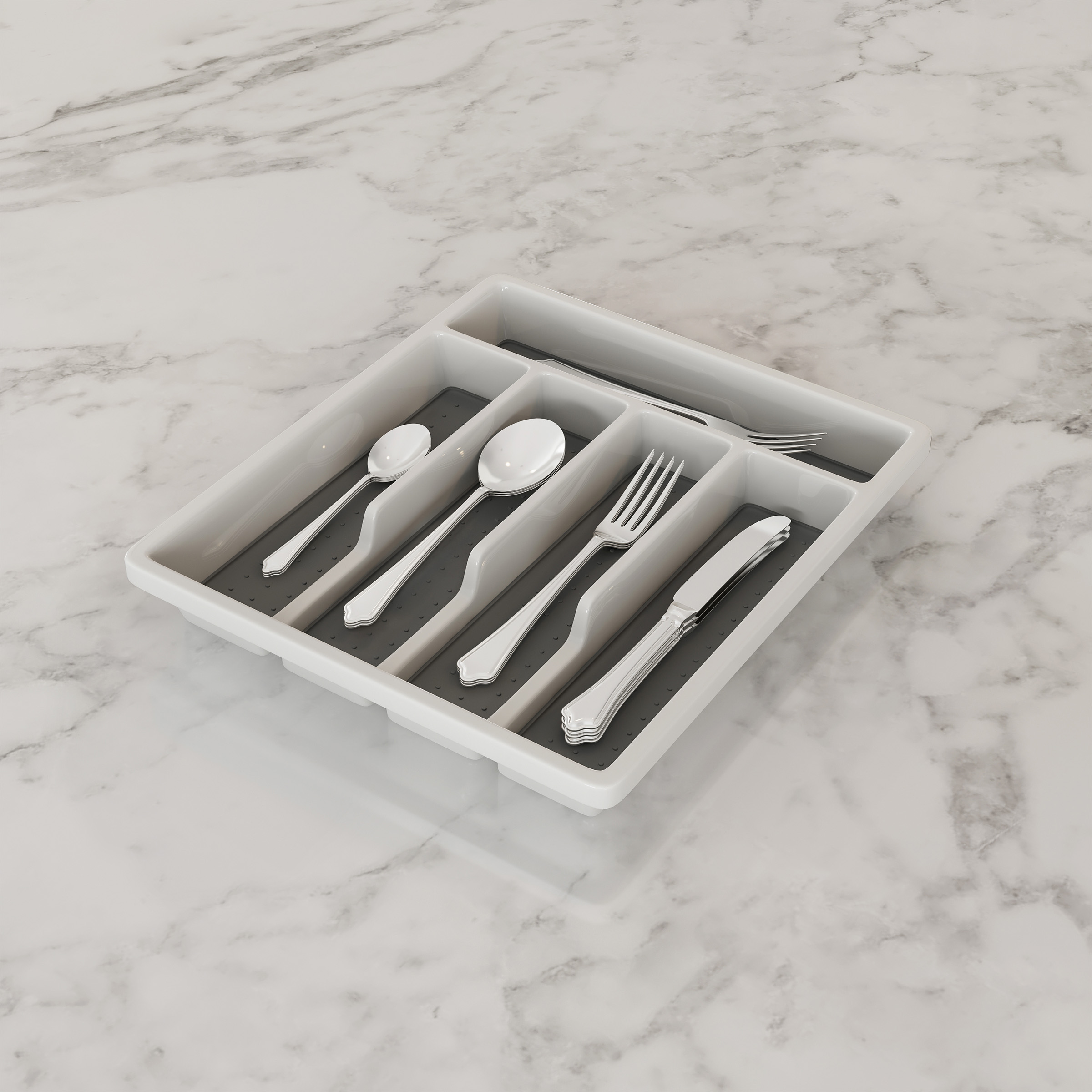 Silverware Organizer 5 Compartment Utensil Drawer Storage by Lavish