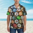 thumbnail image 4 of Easygdp Beer Caps Men's Hawaiian Shirts Print Lapel Short Sleeve for Beach, vacation, party, casual occasions - X-Large, 4 of 9