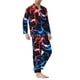 thumbnail image 2 of Balery Red And Blue Lightning Pijama para Hombre de Dos Piezas con Manga Larga, Conjunto de Dormir y Descanso Suave con Bolsillos-Large, 2 of 7