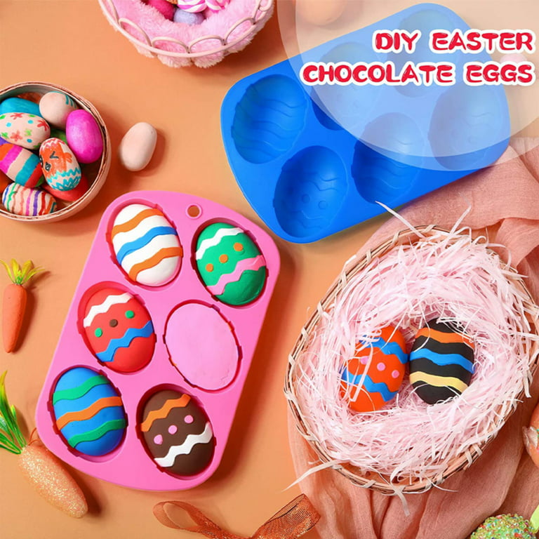 HomChum Easter Egg Silicone Mold Egg Molds for Chocolate Egg Shaped Mold  Baking Pan for Easter Party Hot Chocolate Bombs Fondant Candy Jelly Dome