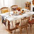 thumbnail image 3 of Fall Halloween Table Runner - 72 Inch Long Orange Pumpkins Wizard Hats Floral Bats Horror Cotton and Linen Blended Dress Scarves Farmhouse Table Runner for Kitchen Dining, Coffee Table, 13" x 72", 3 of 8
