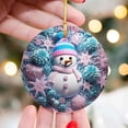 thumbnail image 1 of Adorno navideño de muñeco de nieve para coche | Decoración colgante de acrílico para coche, hogar y oficina | Decoración navideña redonda de 8 cm con difusor de aceites esenciales, 1 of 3