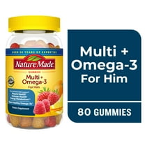 Nature Made Mens Multivitamin   Omega-3 Gummies for Daily Nutritional Support, 80 Count