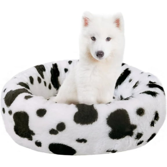 Calming Dog and Cat Bed, Anti-Anxiety Donut Bed