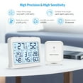 thumbnail image 5 of Indoor Thermometer, AMIR Indoor Outdoor Thermometer Digital Hygrometer Thermometer with 3 Sensor Humidity Gauge Indoor Thermometer for Home Bedroom Baby Room Greenhouse Warehouse White, 5 of 11