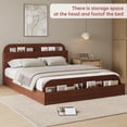 thumbnail image 4 of Kojooin Wooden Bed Frame with Storage Headboard and Footboard, Low Platform Bed with Wooden Slats, No Box Spring Needed, 4 of 6