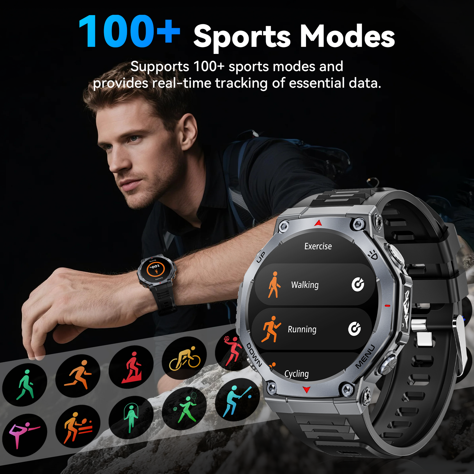Haulvean 1.43" AMOLED Military Smart Watch for Men photo 5