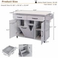 thumbnail image 2 of Kitchen Island with Trash Can Cabinet, Rolling Cart with Drop Leaf, Storage Drawers, Spice Rack & Towel Holder, Mobile Kitchen Cart with Adjustable Shelf, Grey Countertop, 2 of 11