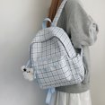 thumbnail image 3 of Plaid School Backpack, Spacious Backpack with Multi-pocket, Lightweight Breathable Bookbag for Middle School College, Black, 3 of 9